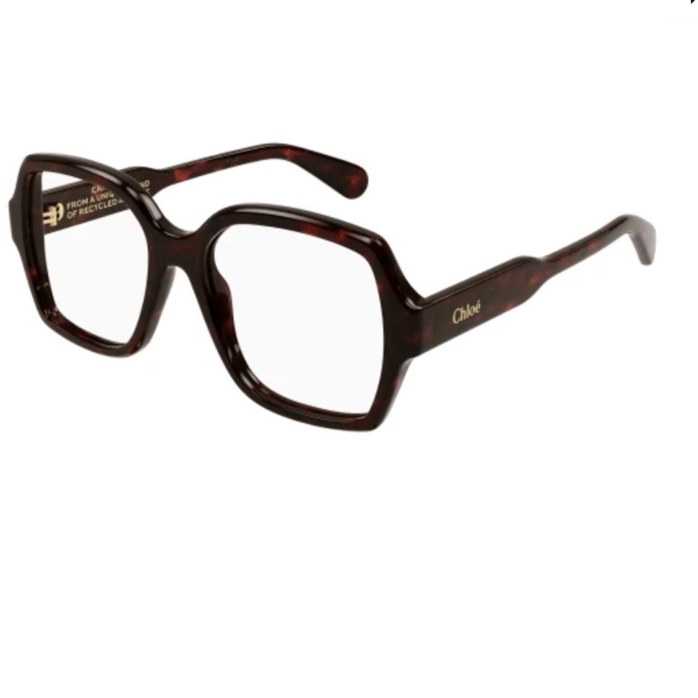 Chloé Tortoiseshell Brown Oversized Square Glasses
